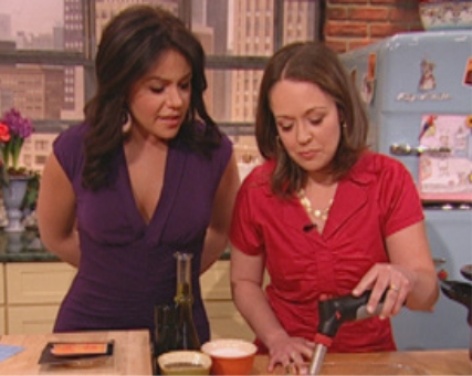 Steph cooking on Rachael Ray